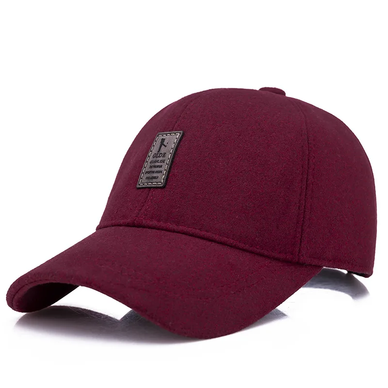Новинка 2018 шерстяная бейсболка мужские зимние Снэпбэк кепки для папы однотонная