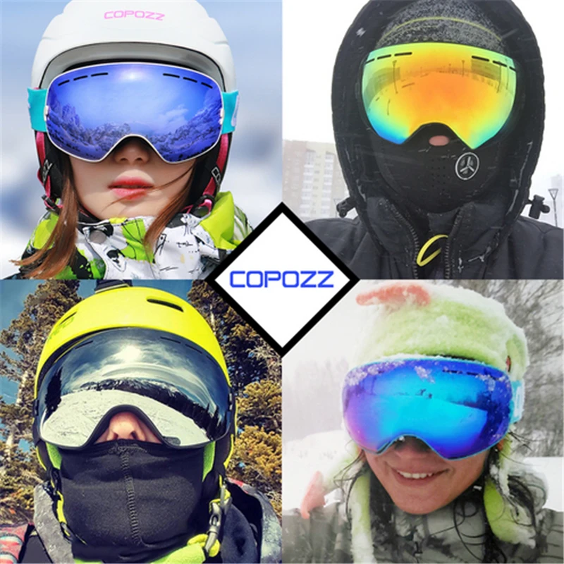 COPOZZ Новое поступление 1* лыжные очки двухслойные UV400 большие Лыжные маски очки лыжные мужские снежные очки для сноуборда
