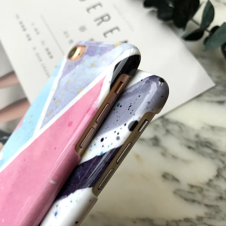 Fashion Marble Phone case For iPhone 7 6 6S Plus geometric lines PC Hard Cover Back Capa Coque Fundas | Мобильные телефоны и