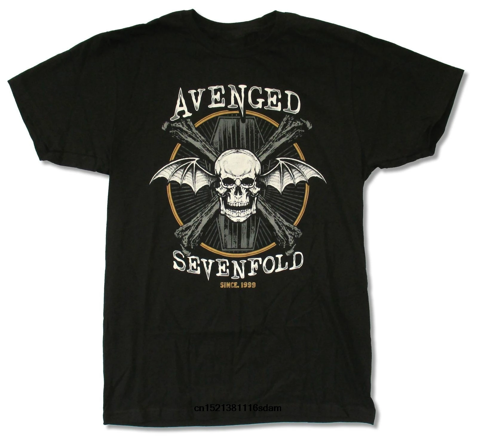 Забавные Для мужчин футболка белый футболки черная Avenged Sevenfold с тех пор как 1999