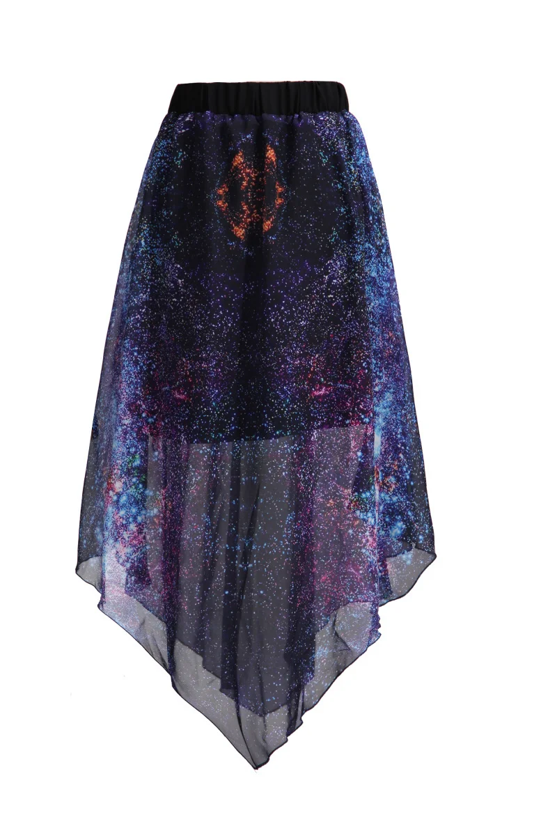Женская шифоновая юбка с 3D принтом в стиле Харадзюку высокой талией 2015 | одежда
