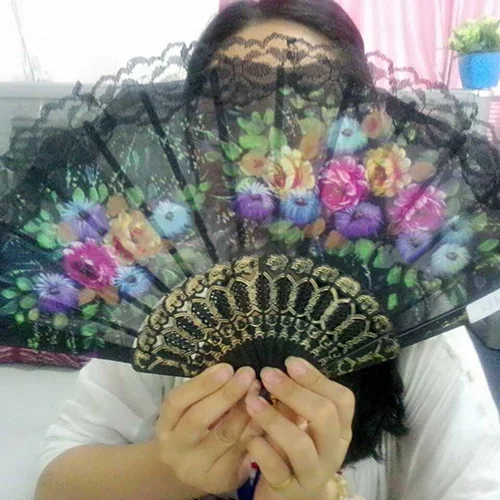 Испанский Цветок цветочная ткань кружева складной ручной танец Свадебная