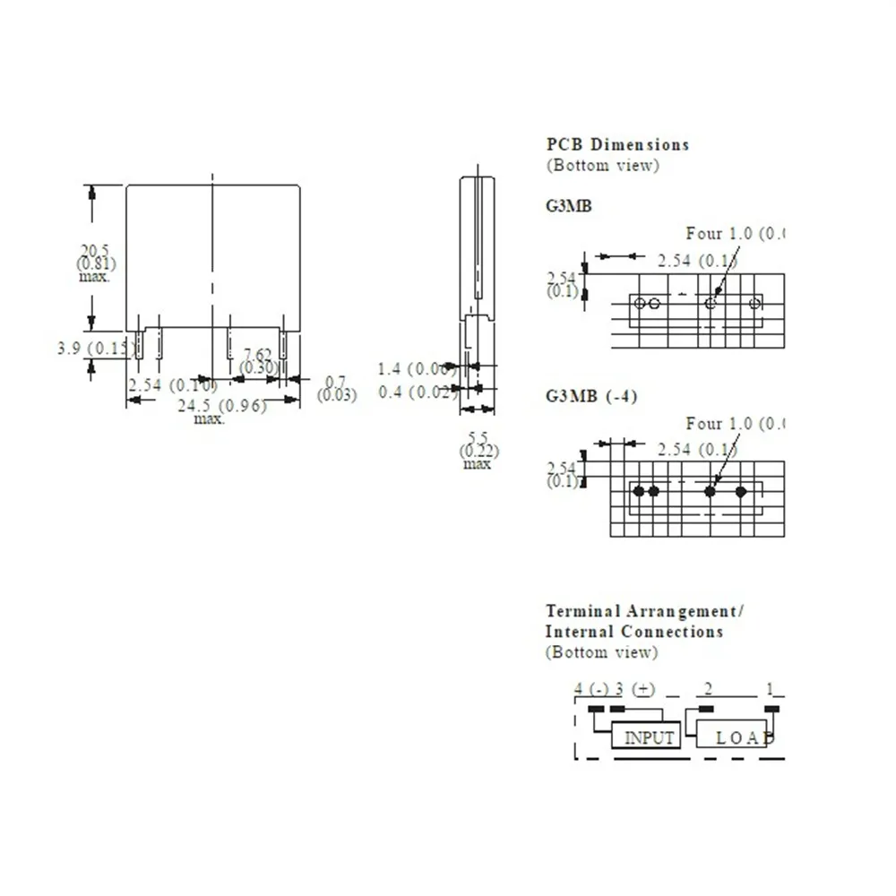 Умная электроника твердотельные реле G3MB-202P DC-AC PCB, SSR в 5VDC, 240V AC 2A