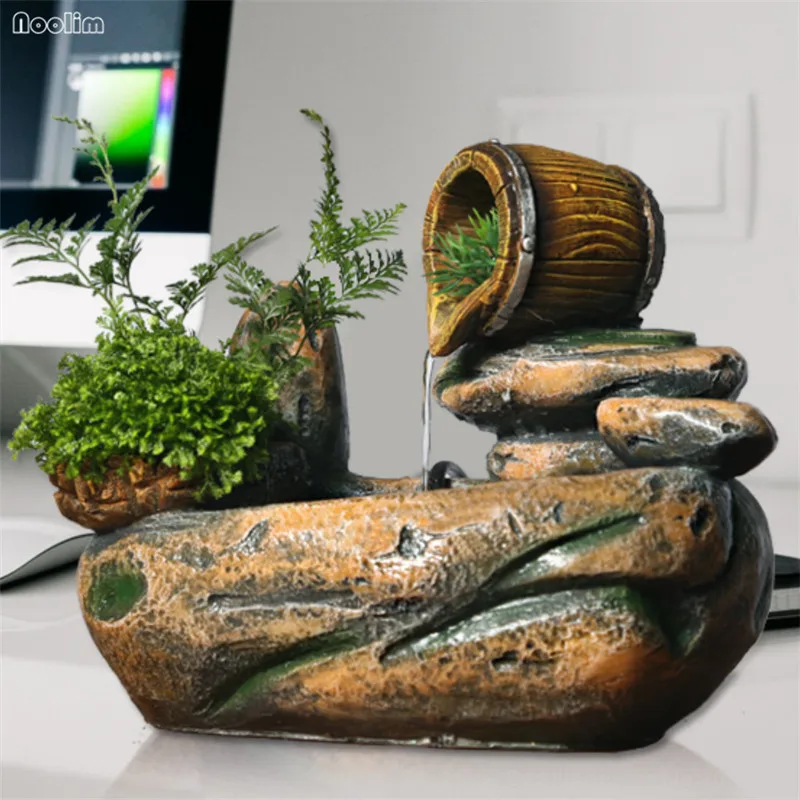 Европейские суккуленты горшечные растения Lucky Rockery настольный фонтан фэн-шуй