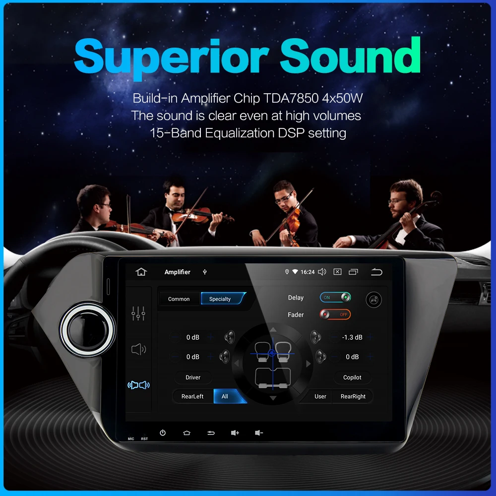 Dasaita 9 &quotIPS автомобильный Android 10 0 2 Din радио GPS для KIA K2 Rio 2012 2016 Bluetooth DSP аудио 64 Гб