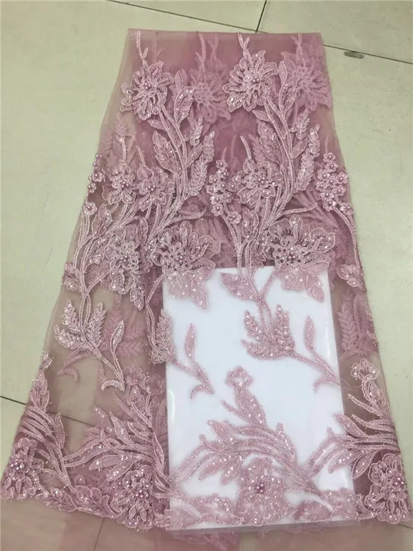 Вышитая Тюлевая кружевная ткань самая последняя африканская с блестками бусины