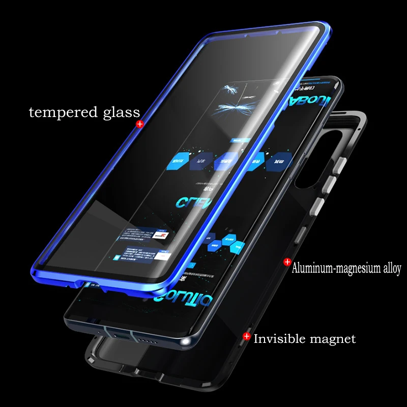 Чехол Toraise для Huawei P30 Pro полностью защищающий корпус на 360 градусов металлический