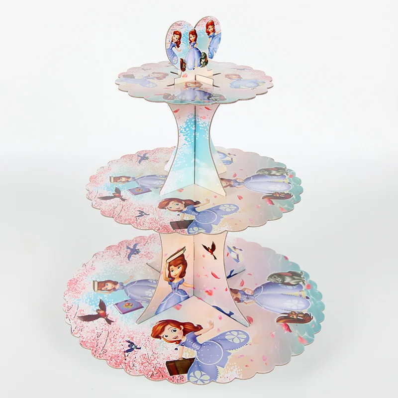 cake stand 1set София для детского дня рождения Декоративная скатерть для вечеринки набор принцесса София вечерние наборы события вечерние наборы; детский душ украшения - Цвет: cake stand 1set