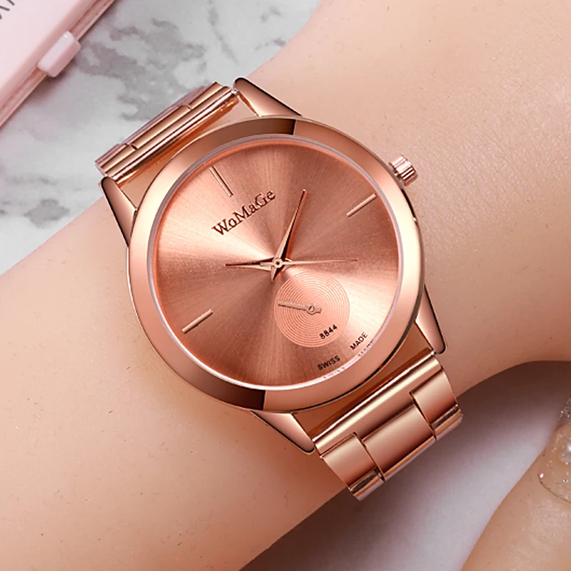 

2020 New Women Watches WoMaGe Fashion Luxury Rose Gold Watches Women Stainless Steel Quartz Watches Ladies Watches montre femme