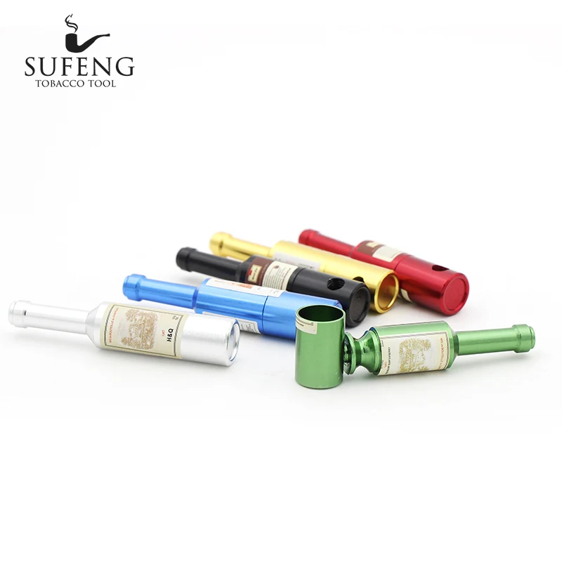 Hot Metal Material Small Tobacco Pipe New Creative 68mm Red Wine Bottle Free Delivery | Дом и сад