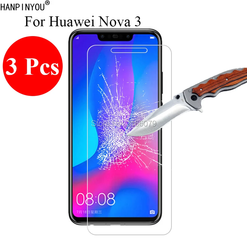 Закаленное стекло 3 шт./лот 9H 2.5D Защита экрана для Huawei Nova Nova3 6 дюйма защитная