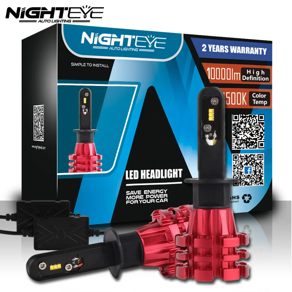 Nighteye H4 светодиодный головной светильник h7 автомобильная лампа 9006 hb4 Led 60 Вт 10000LM ZES