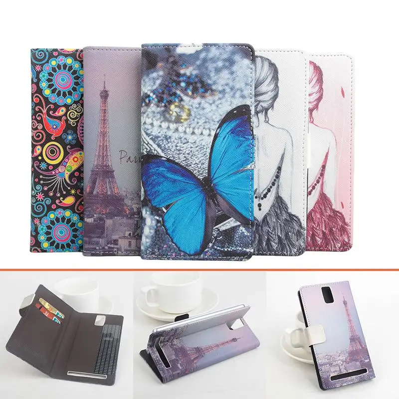 Высокое качество шаблон Флип кожаный чехол для Elephone P2000 с функцией стойки и