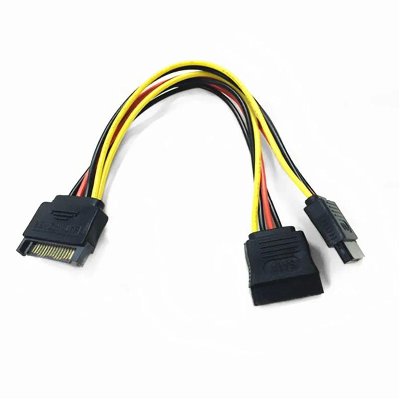 5 шт. 15 Pin SATA папа 2 распределитель Женский кабель питания |