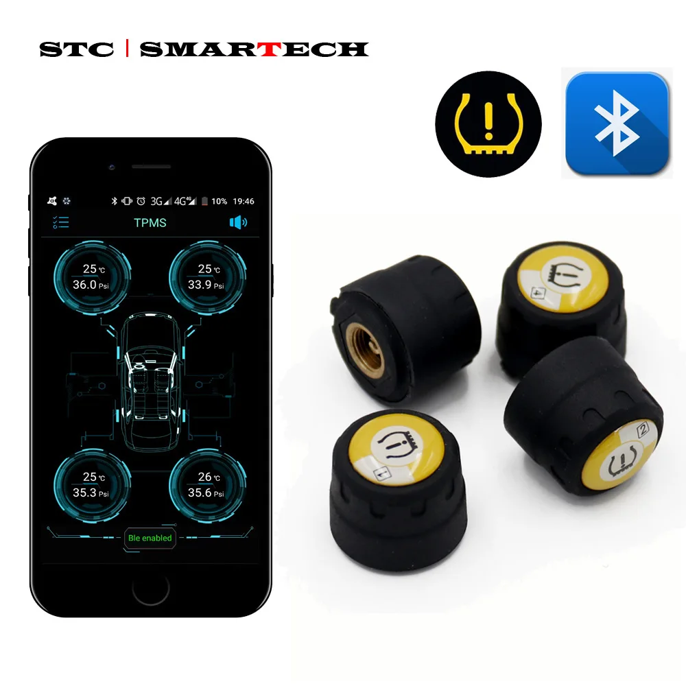 SMARTECH TPMS Bluetooth 4 0 Универсальный внешний датчик давления в шинах Поддержка IOS Android