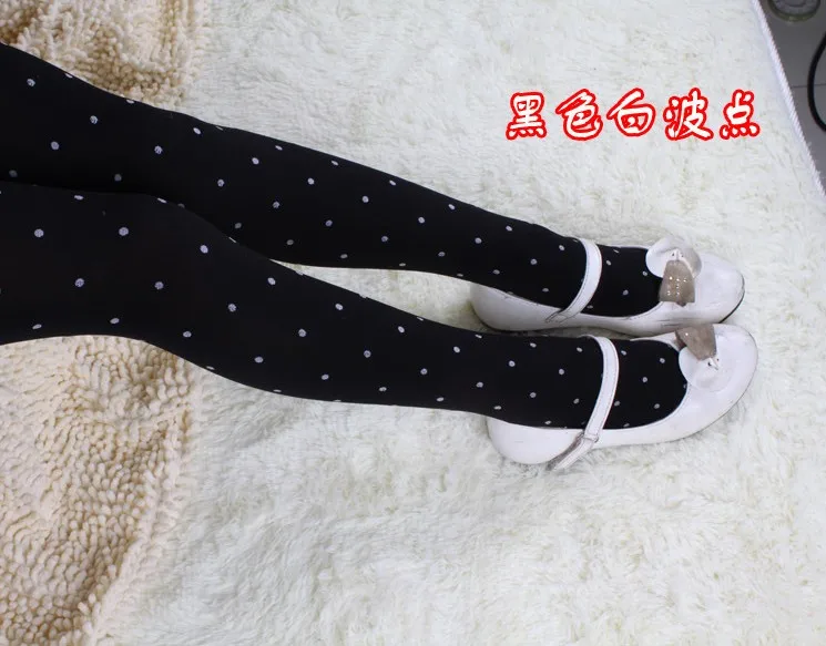 Бархатные колготки в горошек для девочек жаккардовые детские карамельных цветов