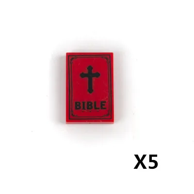 Bible-5pcs Город МОС, аксессуары, строительные блоки, мусорная машина, минифгс, запчасти, карты, доски для серфинга, военные носилки, модель, блоки, кирпичи, игрушки C094 - Цвет: Bible-5pcs