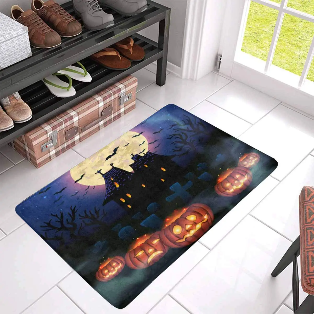 Halloween Wicked House Pumpkins Front Door Mat Welcome Doormat Home Indoor Entrance Kitchen Patio | Дом и сад