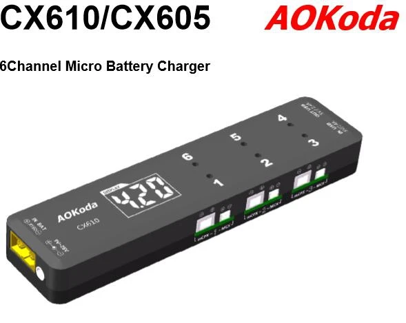 1 комплект AOK CX605 CX610 6CH постоянного тока/XT60/USB Батарея Зарядное устройство для 3 7 V S
