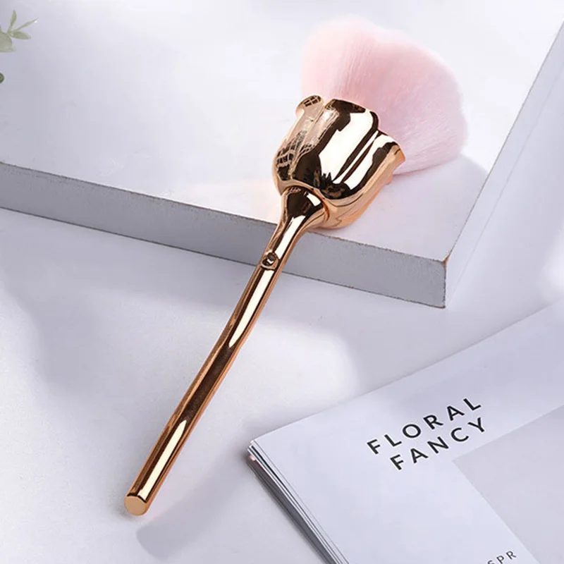 Распродажа щетка для дизайна ногтей маникюра с розовой головкой щетки пудры