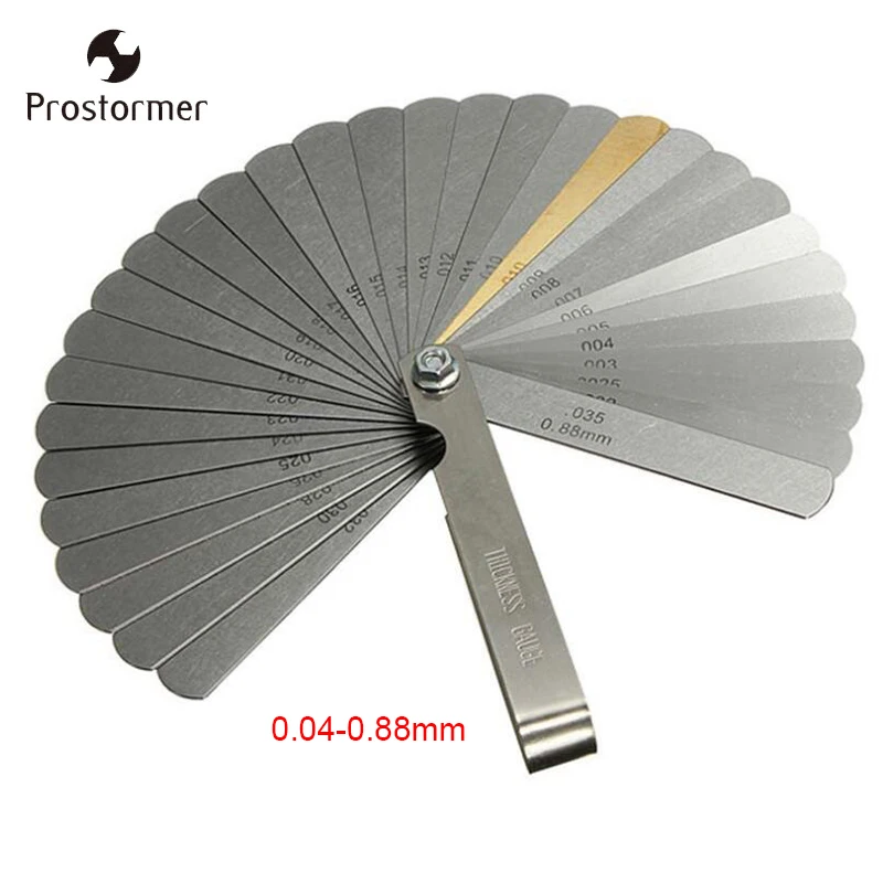 Prostormer 32 шт. в 1 Feeler Gauge Нержавеющая сталь складной gaugers измерительный инструмент мм