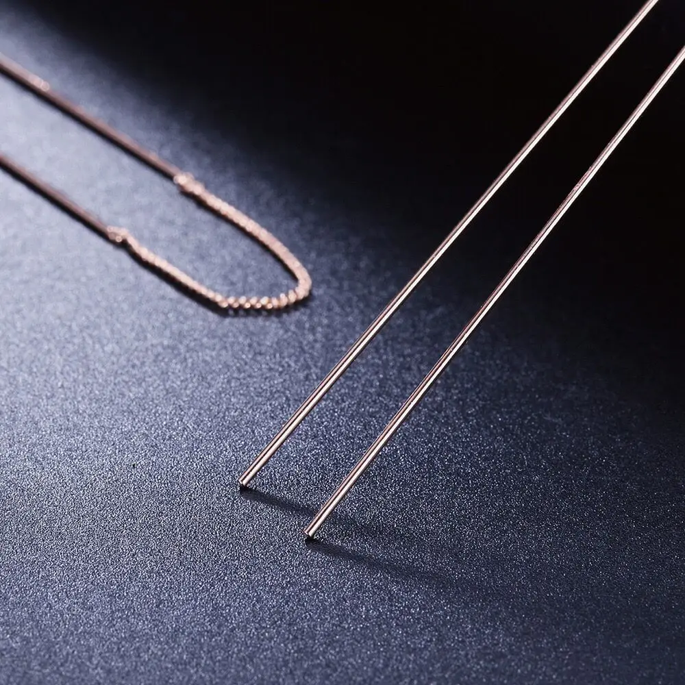 MxGxFam Long Line Drop Earrings for Women Fashion Jewelry 2019 Rose Gold Color Lead Free keep | Украшения и аксессуары