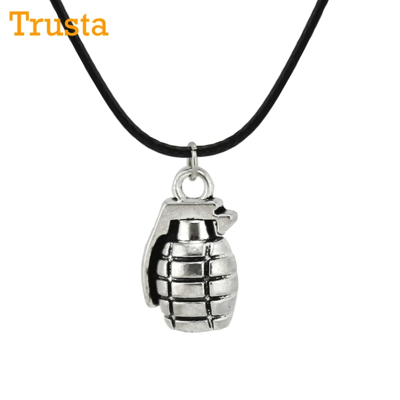 Trusta 2017 Free Shipping Fashion Jewelry Vintage Silver Tone Hand grenades Pendant 17&quot Necklace ED4420Xmas Gift Wholesale | Украшения