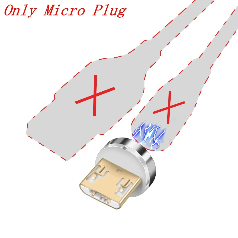 only Micro Plug Магнитный зарядный кабель OLAF Quick Charge 3,0 Micro usb type C 3A Быстрая зарядка Магнитный кабель для iPhone huawei samsung Xiaomi LG - Цвет: only Micro Plug