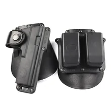 Тактическая кобура для пистолета Подходит Glock 17/22/23 w/кожаный ремешок удержания кобура с двойной журнал 6900