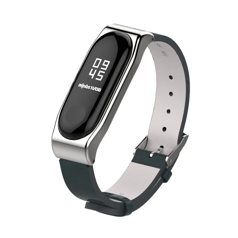 Для Xiaomi Mi Band 4 ремешки band 3 ремешок из искусственной кожи с металлической рамкой