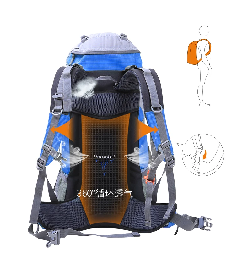 Hewolf 50L Многофункциональный уличный спортивный рюкзак большой емкости для альпинизма походные сумки с дождевиком 4 цвета рюкзак