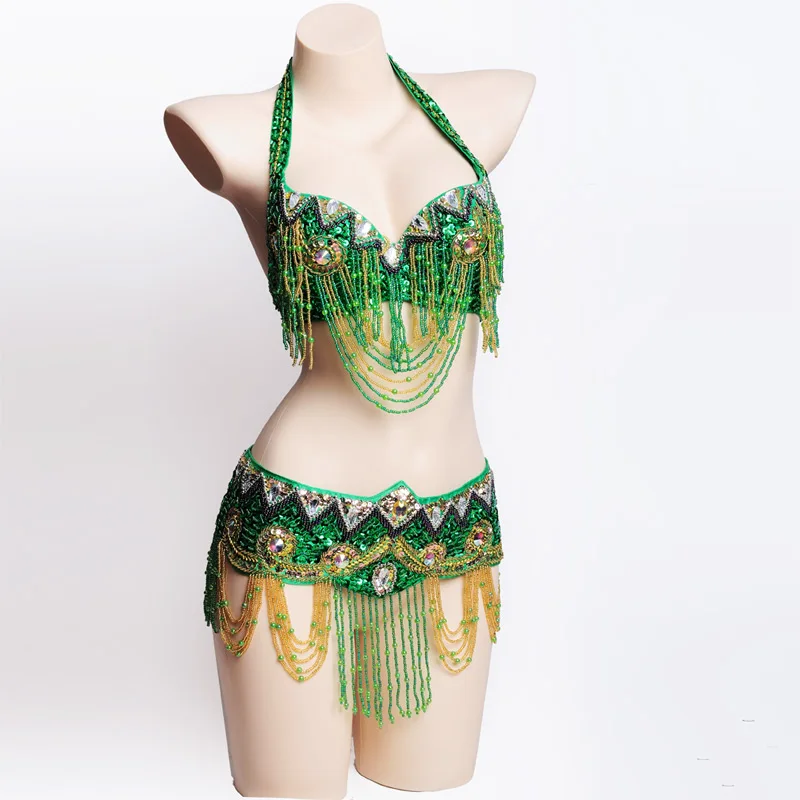 Женский костюм для танца живота танцевальный с бретельками и ремнем 60210 |