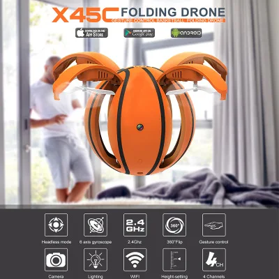 

2.4G WIFI Creative RC Drone Folding Basketball Football shape Remote Control drone with HD camera Mini Helicopter flying toy