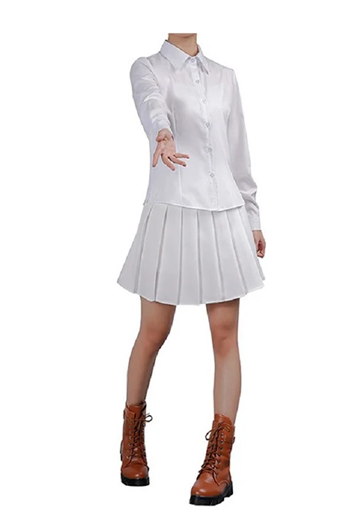 Emma top add skirts Аниме «обещанная Neverland», Эмма Норман, карнавальный костюм, Yakusoku no Neverland, карнавальный костюм, школьная форма для девочек, для женщин - Цвет: Emma top add skirts