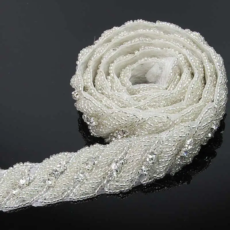 1 ярд красивый серебряный прозрачный горный хрусталь аппликационный костюм