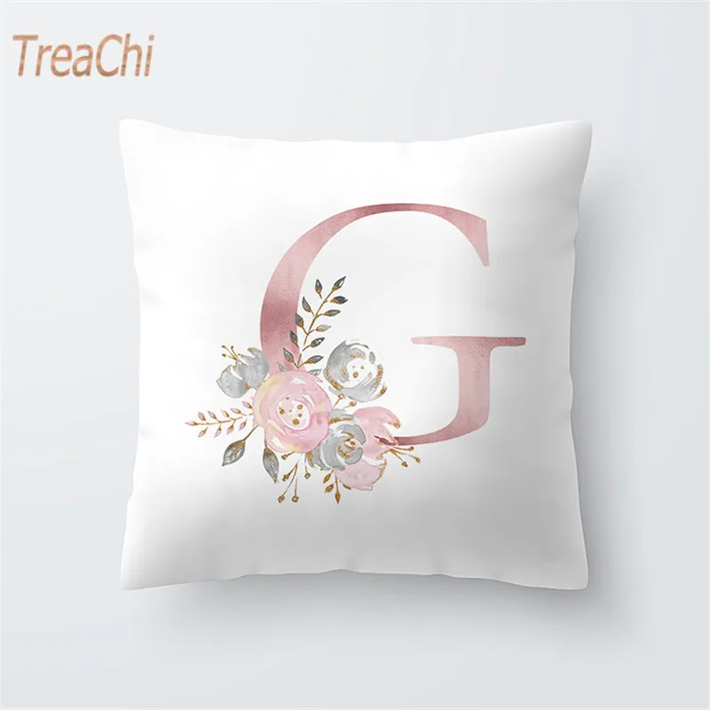 

Modern English Alphabet Pattern Home Sofa pillowcase Flower Pillowcase Polyester 45*45cm