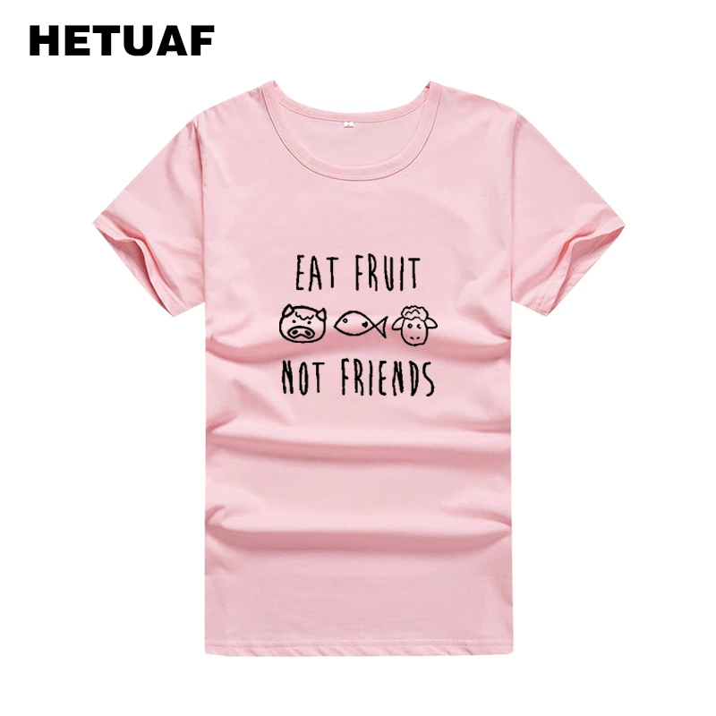 HETUAF есть фрукты не друзья Забавные футболки с графикой для женщин Kawaii Свинья