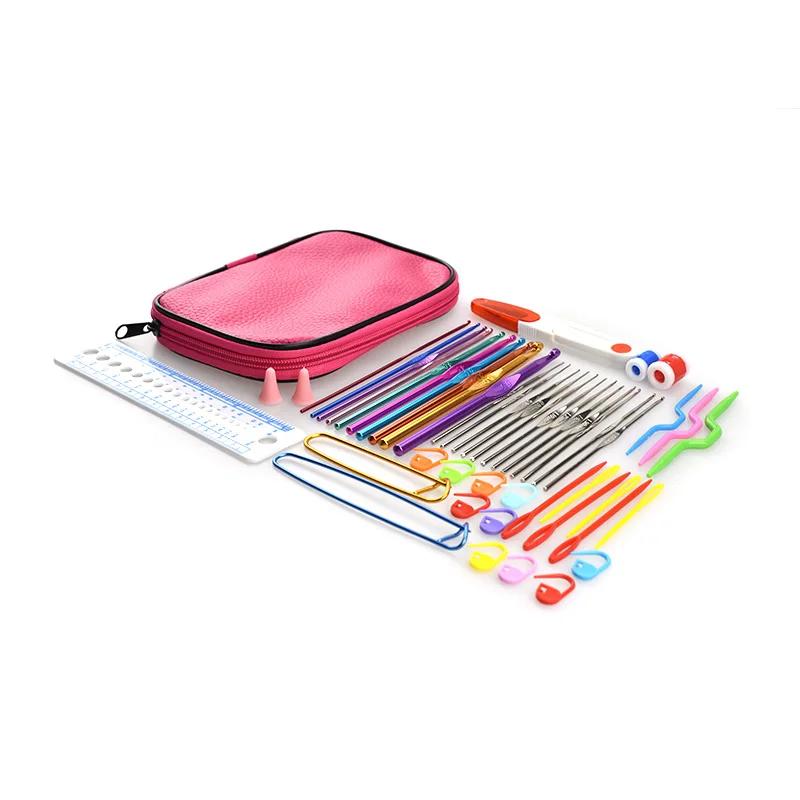 Набор алюминиевых крючков для вязания крючком комплект спицы Органайзер чехол