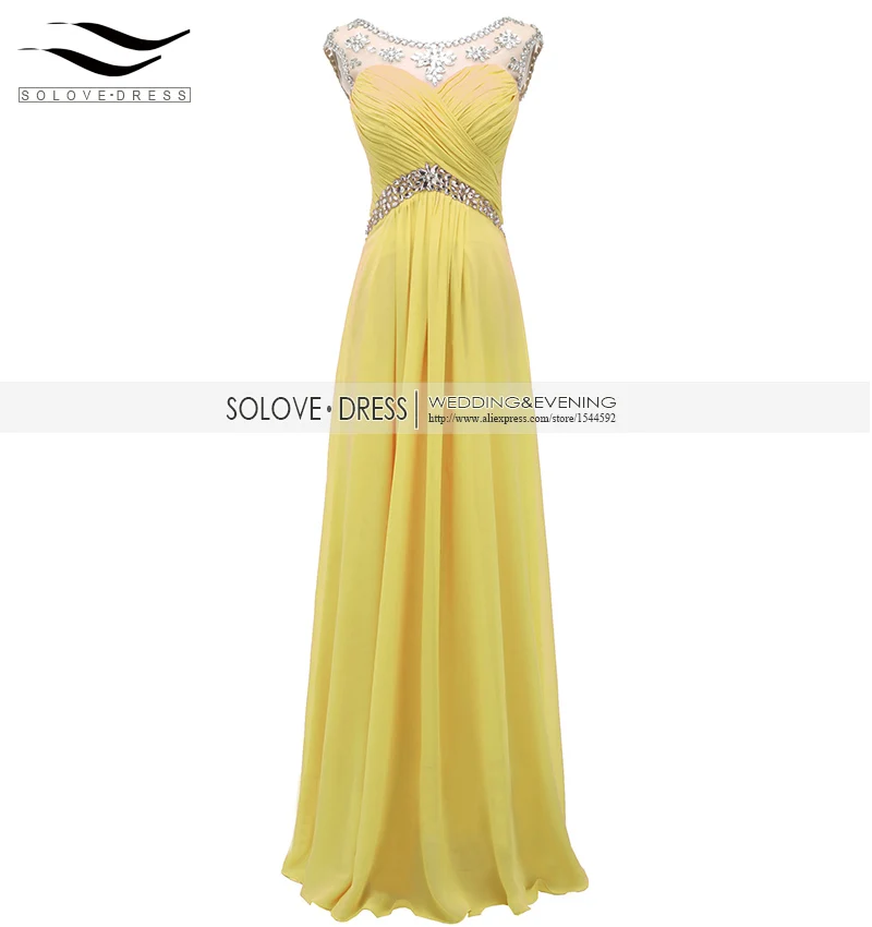 Цвет: желтый Solovedress реальные фотографии Совок Искрящийся Коралл платье с бисером для выпускного вечера длинное вечернее платье с блестками Vestidos De festa longo SLP0008 - Цвет: Цвет: желтый