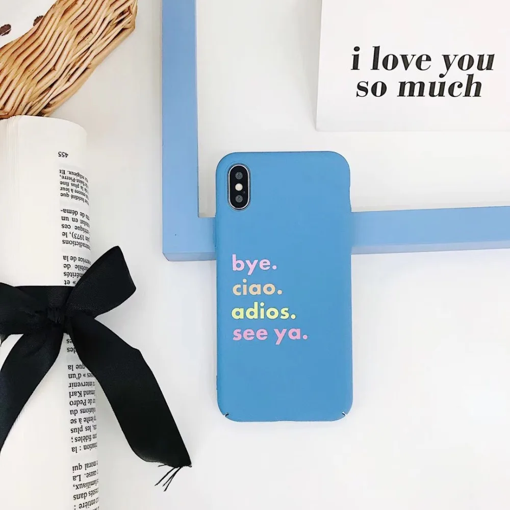 QINUO Creatives письмо свежий песчаник чехол для iPhone 6 6s 7 8 X Мода Tide Bye Ciao Жесткий задний