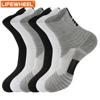 lifewheel men socks sports basketball cotton tube towels breathable comfortable running hiking socks 6 pairslot