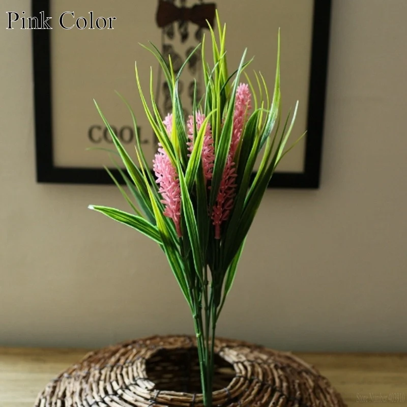 pink 1pcs 1 шт. Искусственный пластик 5 голов гиацинт водная трава растение Шелковый цветок свадебный цветок расположение украшение дома водные растения - Цвет: pink 1pcs
