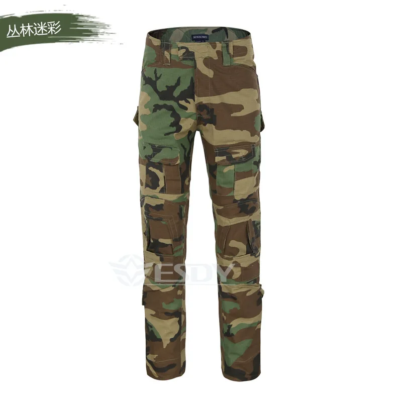 Jungle camouflage Брюки-лягушка, костюм для работы и тренировок, износостойкие армейские фанаты, уличные утепленные камуфляжные комбинезоны, тактические военные Militar Softair - Цвет: Jungle camouflage