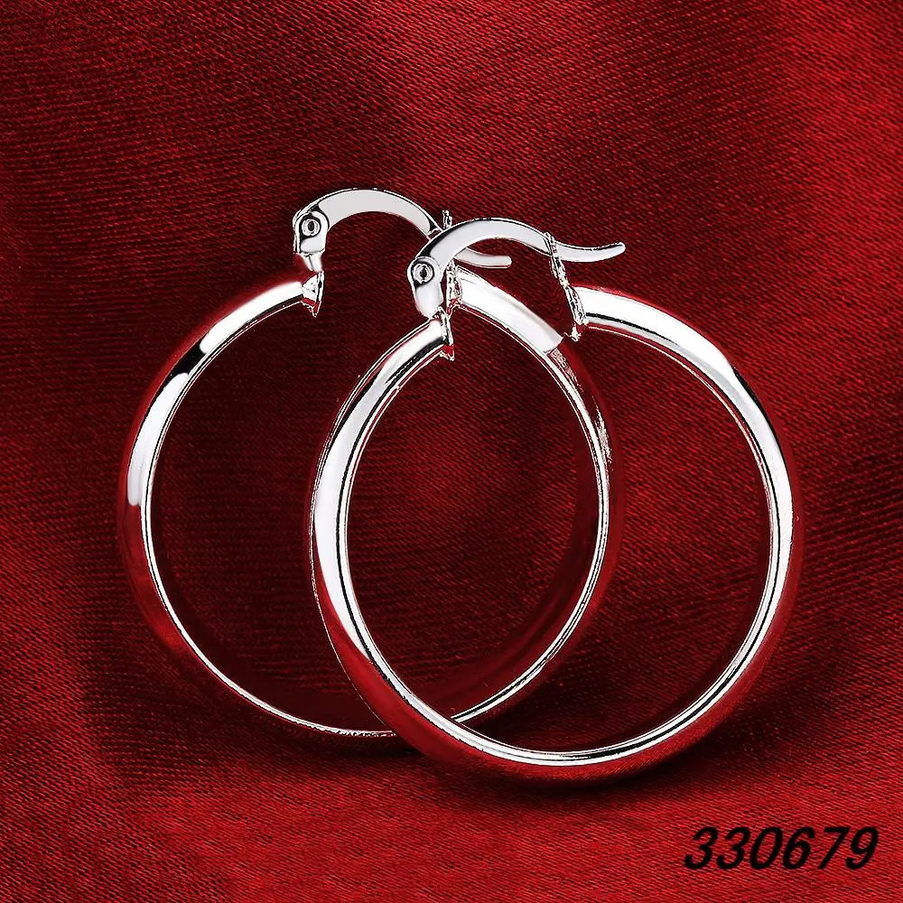 Посеребренный обруч earringsg серебряный большие серьги pendientes de aro маленькие
