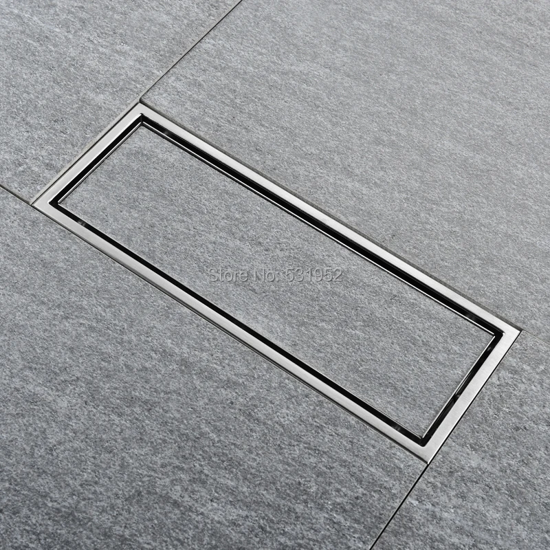 300 x 110mm floor drain 304 solid stainless steel anti odor bathroom invisible shower floor drain deodorization free shipping free global shipping