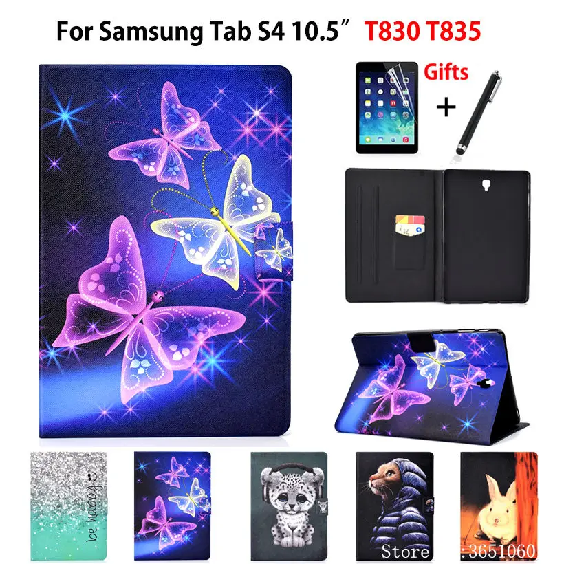 Модный чехол с бабочкой для Samsung Galaxy Tab S4 10 5 дюйма T830 T835 T837|Чехлы планшетов и
