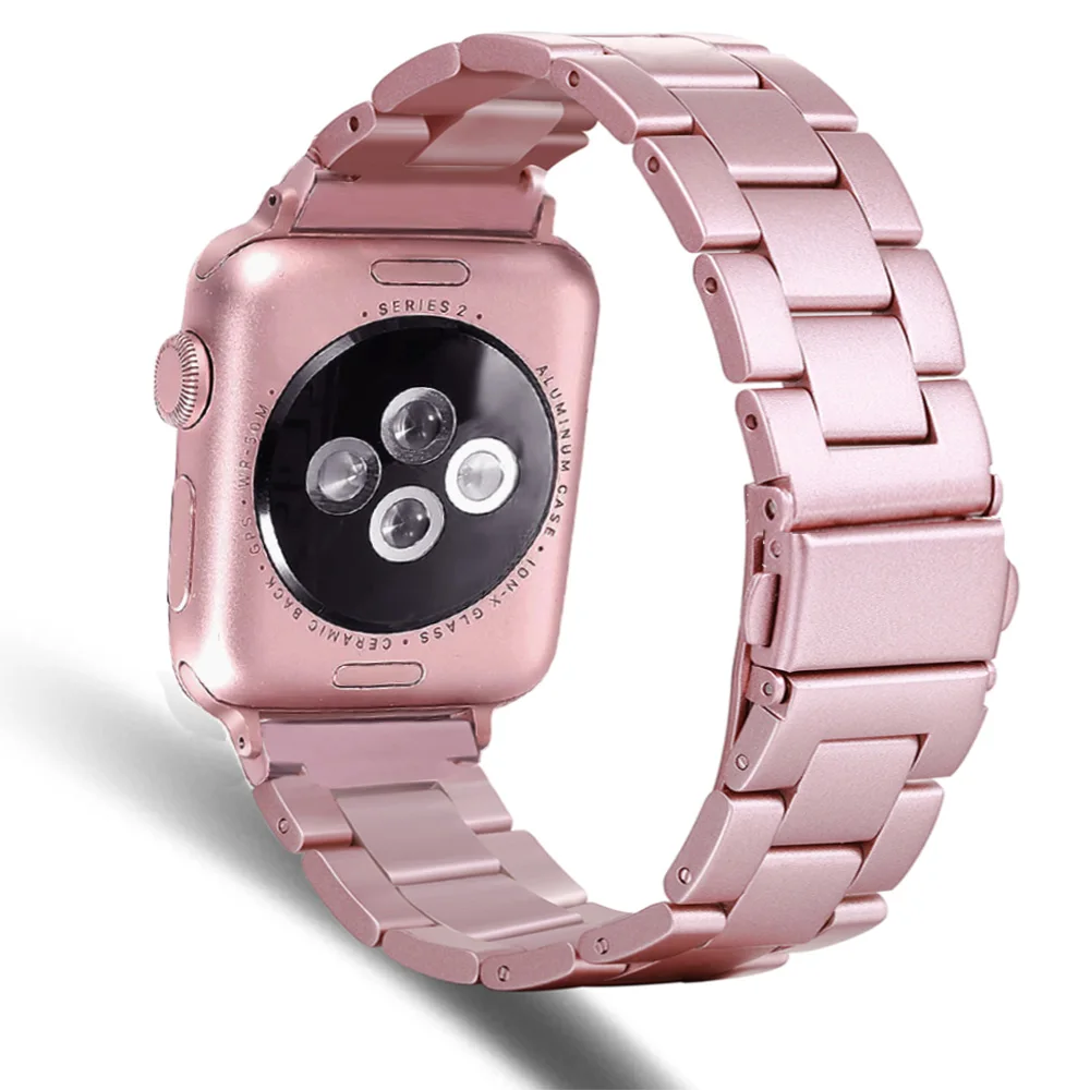 Совместимость с наручных часов Apple Watch 38/42/44 мм Нержавеющая сталь металлический ремешок серии 4/3/2/1 сменный ремешок