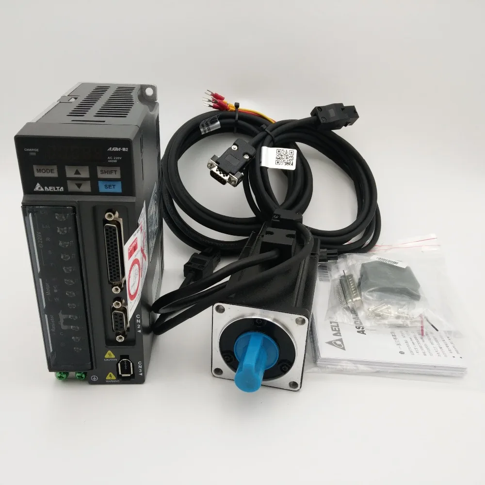 Дельта 400 Вт Серводвигатель и езды на автомобиле комплект 0.4KW 1.27NM 60 мм ECMA-C20604RS+ ASD-B2-0421-B с 3 м кабель