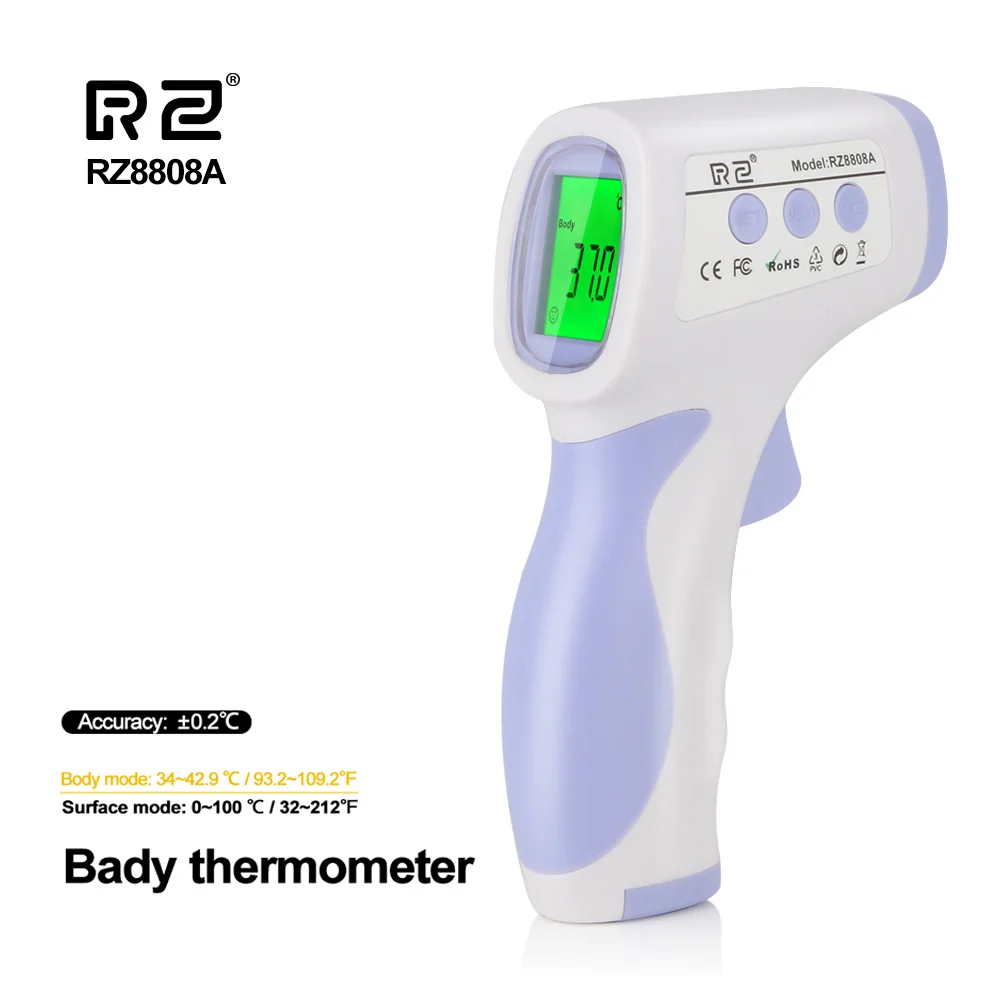 RZ8808A-without-box RZ термометры, термометр для тела, электронный ушной светодиодный дисплей, цифровой термометр для детской температуры, Бесконтактный инфракрасный термометр для детей - Цвет: RZ8808A-without-box