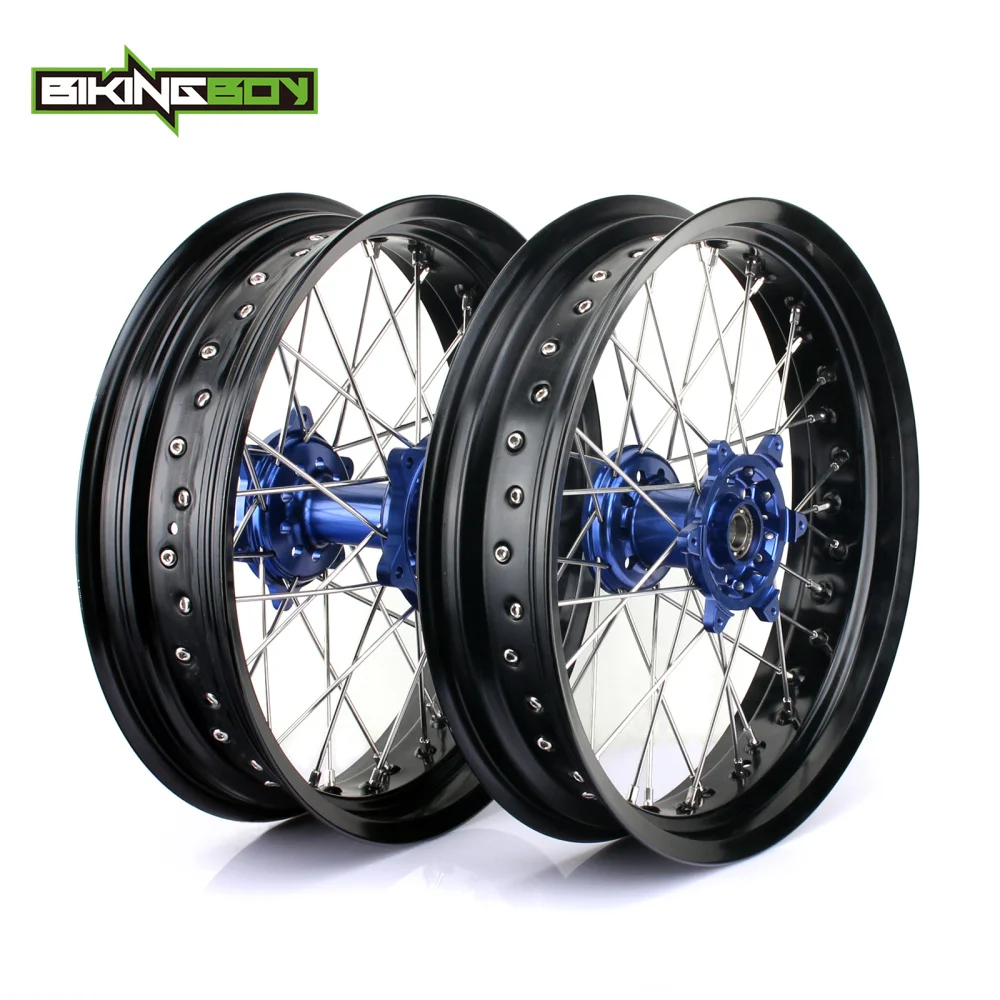 BIKINGBOY 3.5*17" 5.0*17" for KTM SX MXC XC GS SXS EXC XCW EXCF SXSF XCG 125-540 Front Rear MX Supermoto Orange Wheels Rims Hub |